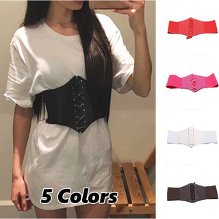 Thắt Lưng Nữ Da PU Bản To Phối Dây Đan Chéo Thời Trang Phong Cách Cổ Điển