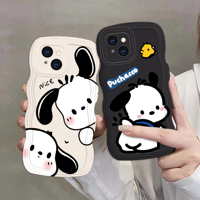 Ốp Điện Thoại Tpu In Hình Chó Đáng Yêu Viền Lượn Sóng Chống Rơi Vỡ Cho iPhone 13 11 14pro 12Promax 7plus 13Pro 14 11Pro