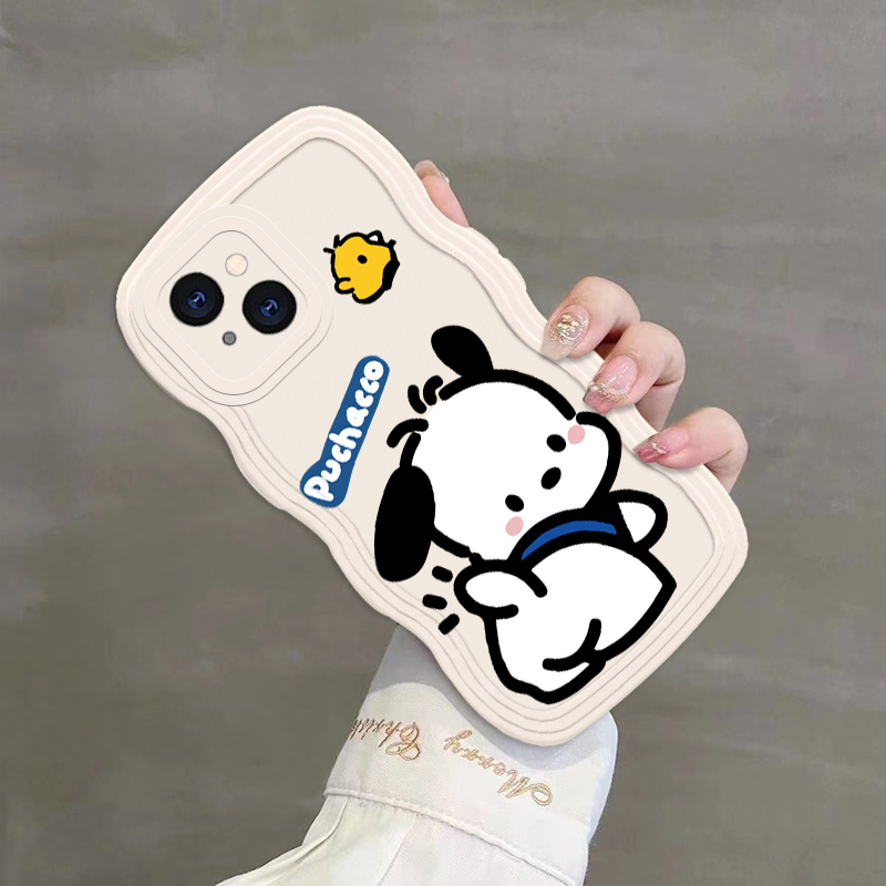 Ốp Điện Thoại Tpu In Hình Chó Đáng Yêu Viền Lượn Sóng Chống Rơi Vỡ Cho iPhone 13 11 14pro 12Promax 7plus 13Pro 14 11Pro