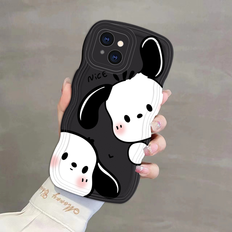 Ốp Điện Thoại Tpu In Hình Chó Đáng Yêu Viền Lượn Sóng Chống Rơi Vỡ Cho iPhone 13 11 14pro 12Promax 7plus 13Pro 14 11Pro