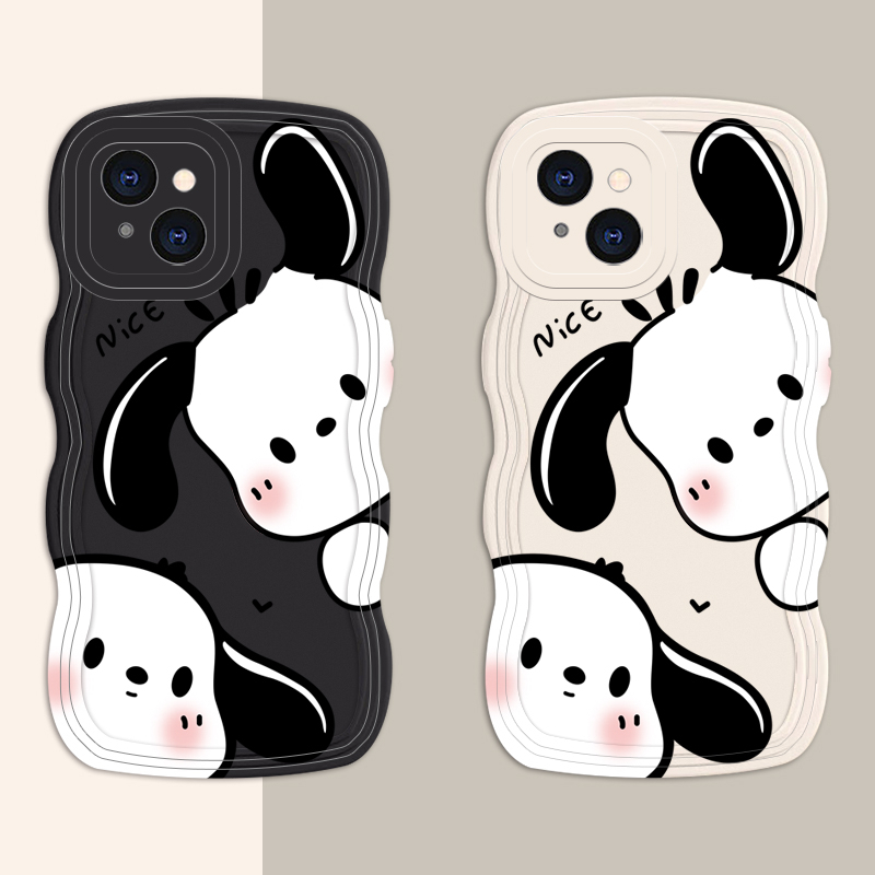 Ốp Điện Thoại Tpu In Hình Chó Đáng Yêu Viền Lượn Sóng Chống Rơi Vỡ Cho iPhone 13 11 14pro 12Promax 7plus 13Pro 14 11Pro