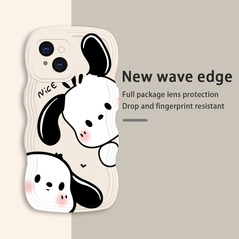 Ốp Điện Thoại Tpu In Hình Chó Đáng Yêu Viền Lượn Sóng Chống Rơi Vỡ Cho iPhone 13 11 14pro 12Promax 7plus 13Pro 14 11Pro