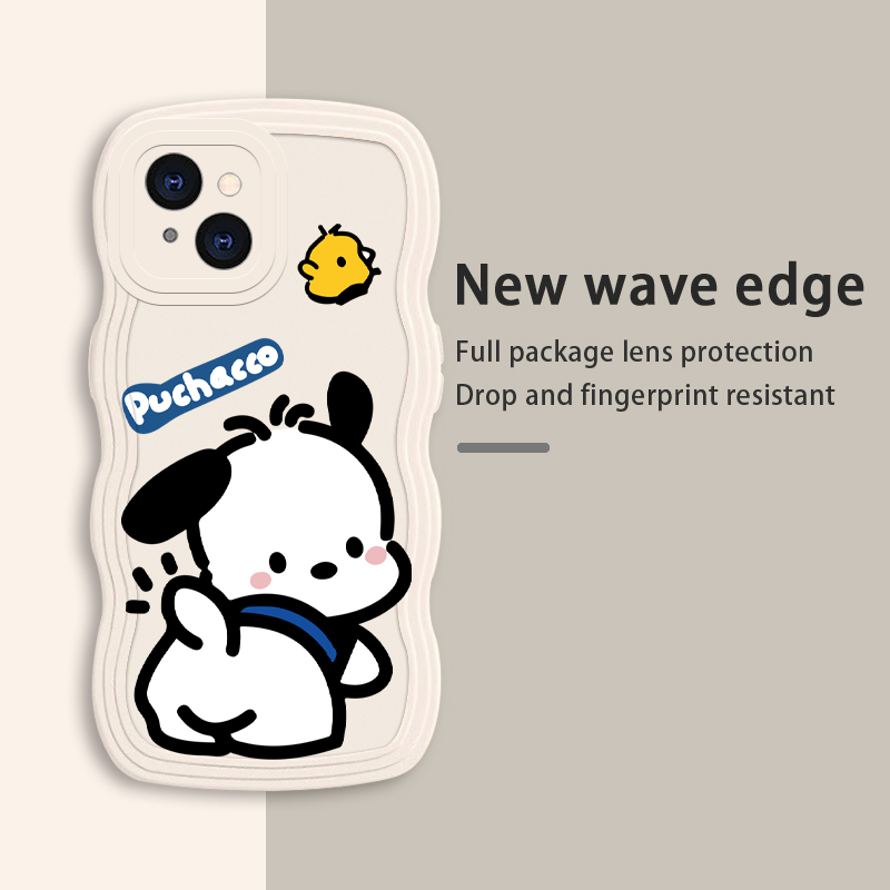Ốp Điện Thoại Tpu In Hình Chó Đáng Yêu Viền Lượn Sóng Chống Rơi Vỡ Cho iPhone 13 11 14pro 12Promax 7plus 13Pro 14 11Pro