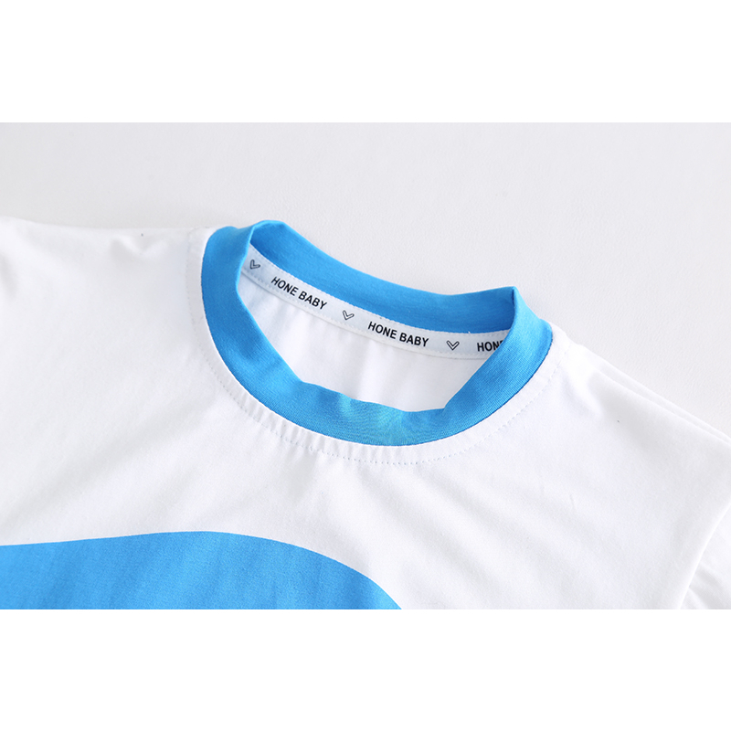 Set Áo Thun Ba Lỗ + Quần Short Cotton In Hình Cá Voi Hoạt Hình Thời Trang Mùa Hè Cho Bé 80-120cm