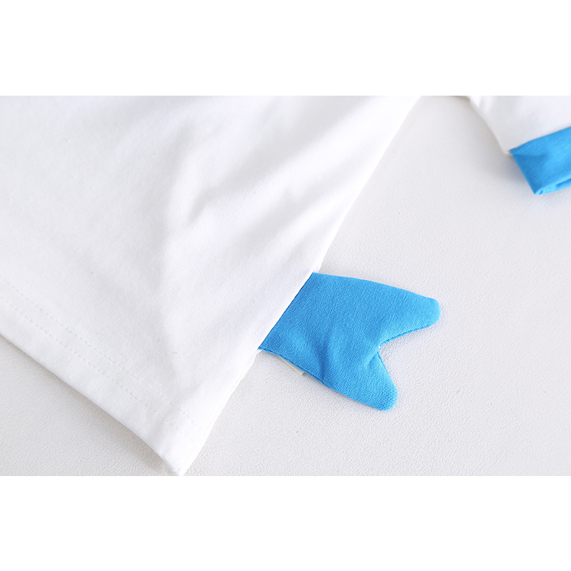 Set Áo Thun Ba Lỗ + Quần Short Cotton In Hình Cá Voi Hoạt Hình Thời Trang Mùa Hè Cho Bé 80-120cm