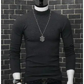 Áo Thun Cotton Cổ Lọ Dáng Ôm Ấm Áp Thời Trang Hàn Quốc Cho Nam