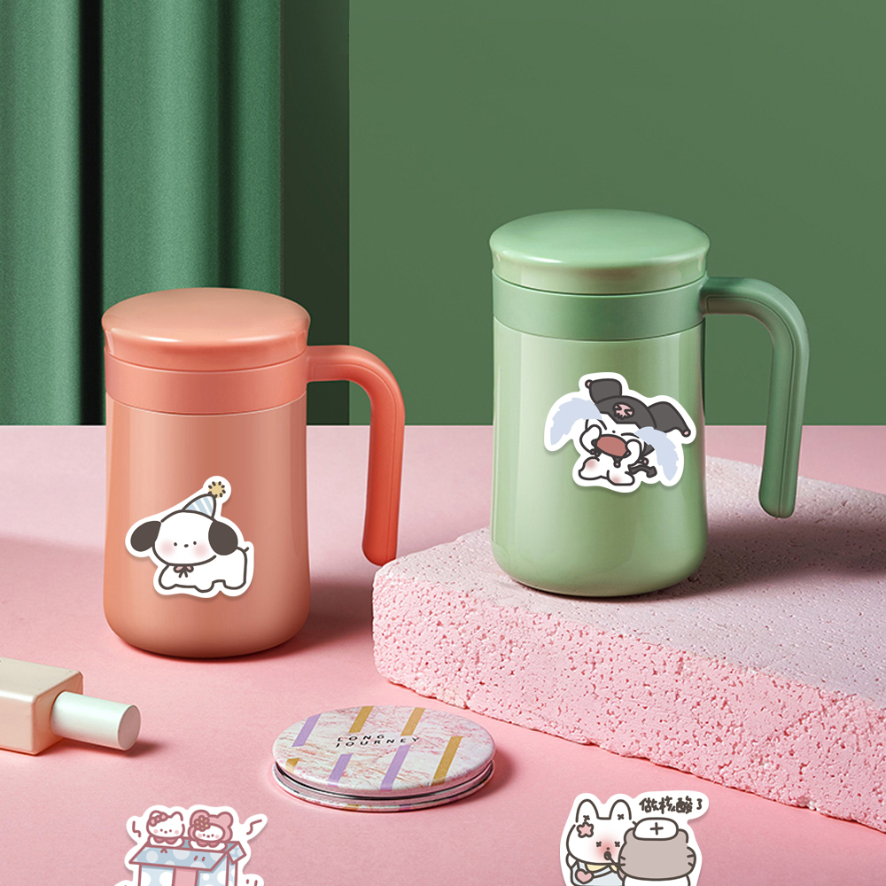 SANRIO Bộ 60 Miếng Dán Hoạt Hình Kuromi My Melody Dễ Thương Chống Thấm Nước Trang Trí Laptop