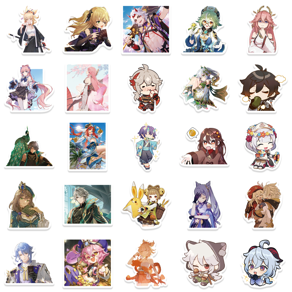 Bộ 50 Miếng Dán Anime Dễ Thương Dùng Trang Trí Laptop Hành Lý Ván Trượt