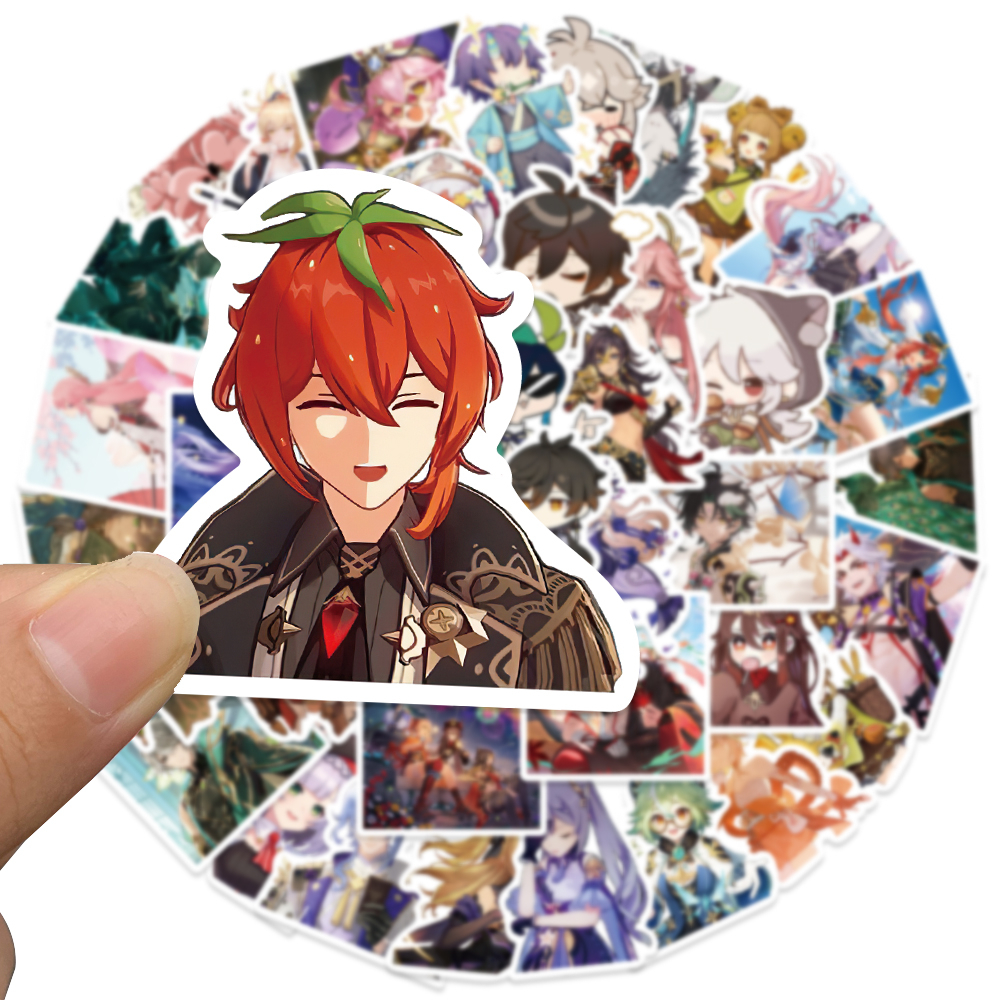 Bộ 50 Miếng Dán Anime Dễ Thương Dùng Trang Trí Laptop Hành Lý Ván Trượt