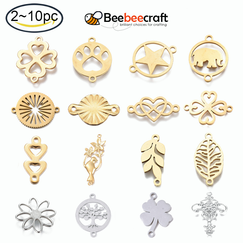 2-10 Đầu Nối Bằng Thép Không Gỉ 304 16.5x21x1mm: 1mm Chuyên Dụng Làm Trang Sức