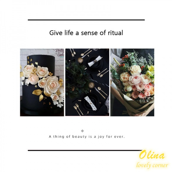 Cuộn dây ruy băng màu đen vàng trang trí gói bánh 9.1m