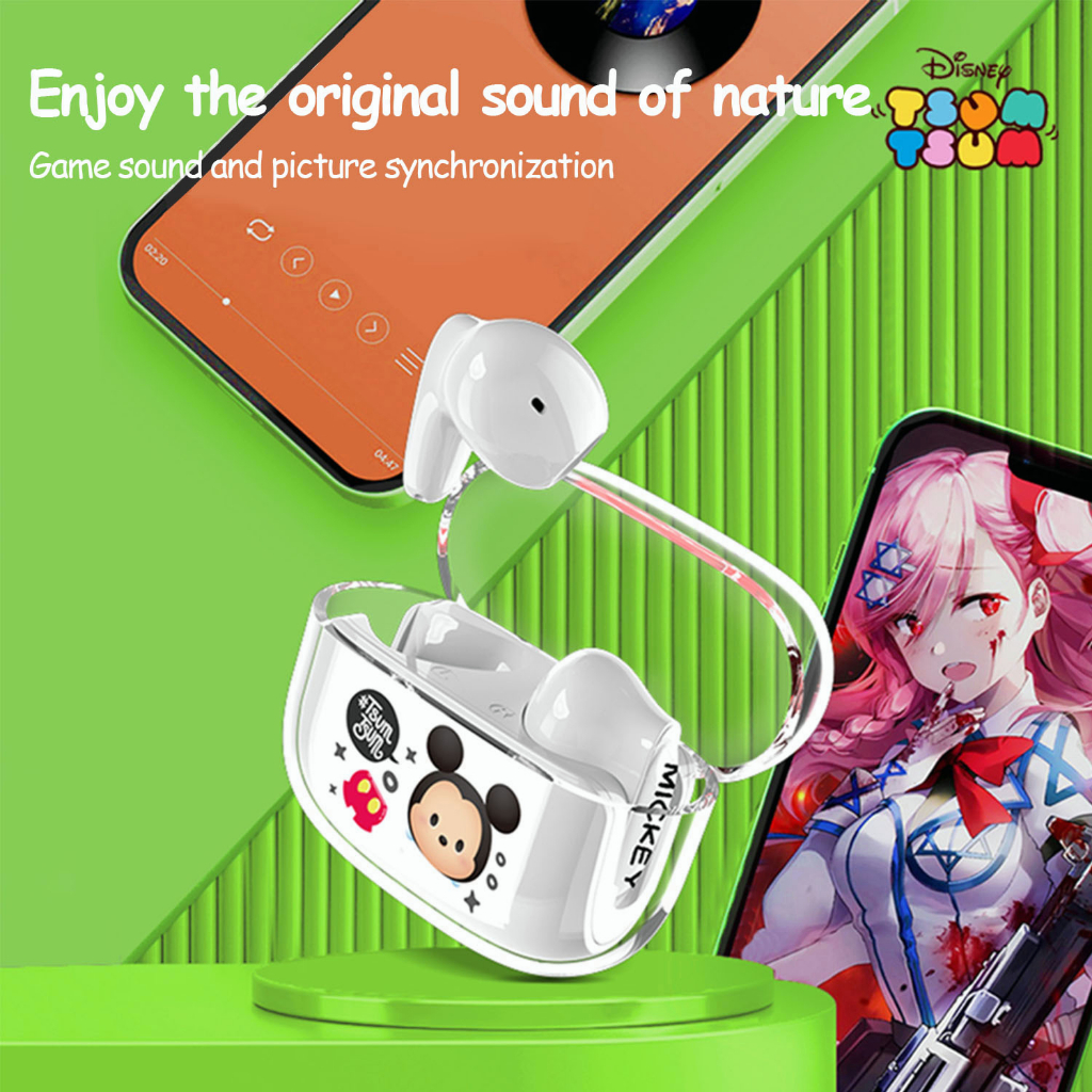 Tai Nghe Nhét Tai Bluetooth 5.3 DB4 Không Dây Chống Nước Giảm Tiếng Ồn Họa Tiết Hoạt Hình Disney