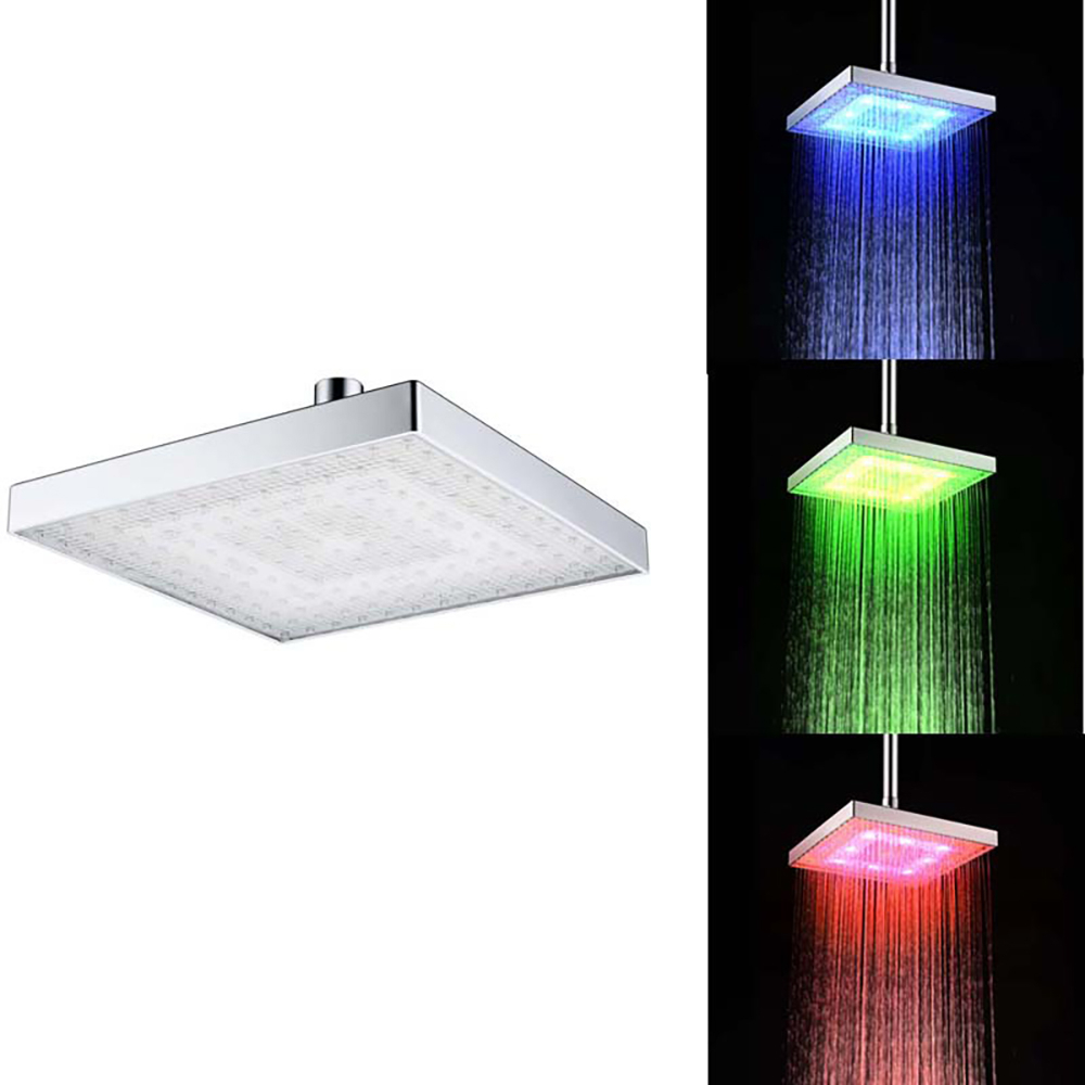 Đầu Vòi Hoa Sen Hình Vuông Có Đèn LED Thay Đổi Màu Sắc Theo Nhiệt Độ