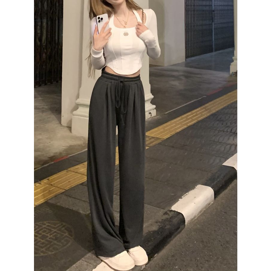 ZHELIHANGFEI Áo Thun Dài Tay Lưng Cao Ôm Dáng Gợi Cảm Dành Cho Nữ