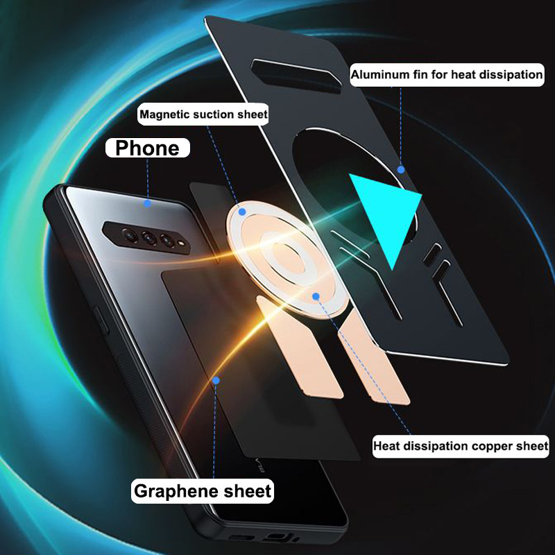 Ốp Điện Thoại Hợp Kim Nhôm Thoáng Khí + Bộ Tản Nhiệt Màu Đen Cá Mập Cho Black Shark 4 Pro 5 RS 5RS 4s Pro