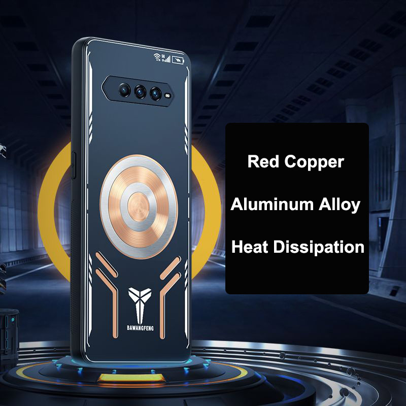 Ốp Điện Thoại Hợp Kim Nhôm Thoáng Khí + Bộ Tản Nhiệt Màu Đen Cá Mập Cho Black Shark 4 Pro 5 RS 5RS 4s Pro