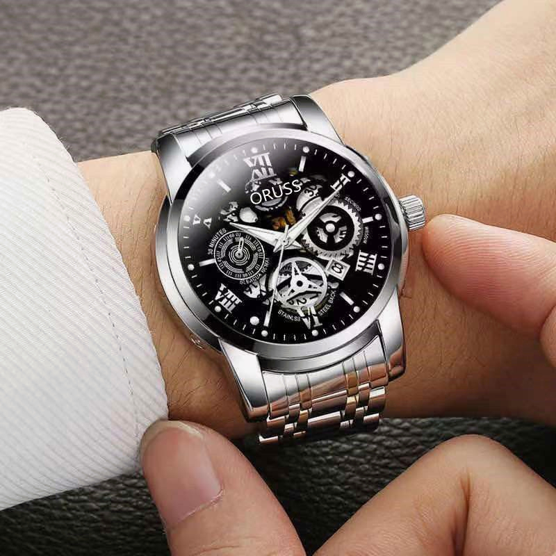 Đồng Hồ Đeo Tay Nam Bằng Thép Không Gỉ Mạ Vàng Sang Trọng Đồng Hồ Nam Chính Hãng Dây Thép Cao Cấp Có Lịch Ngày Kiểu Dáng Thời Trang Doanh Nhân Đẹp Giá Rẻ