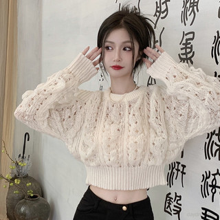 Áo Len Croptop cao thiết kế kiểu rách phong cách quyến rũ