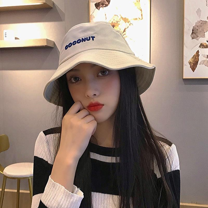 Nón Tai Bèo Thêu Chữ Phong Cách Nhật Bản Đơn Giản Thời Trang Cho Nữ