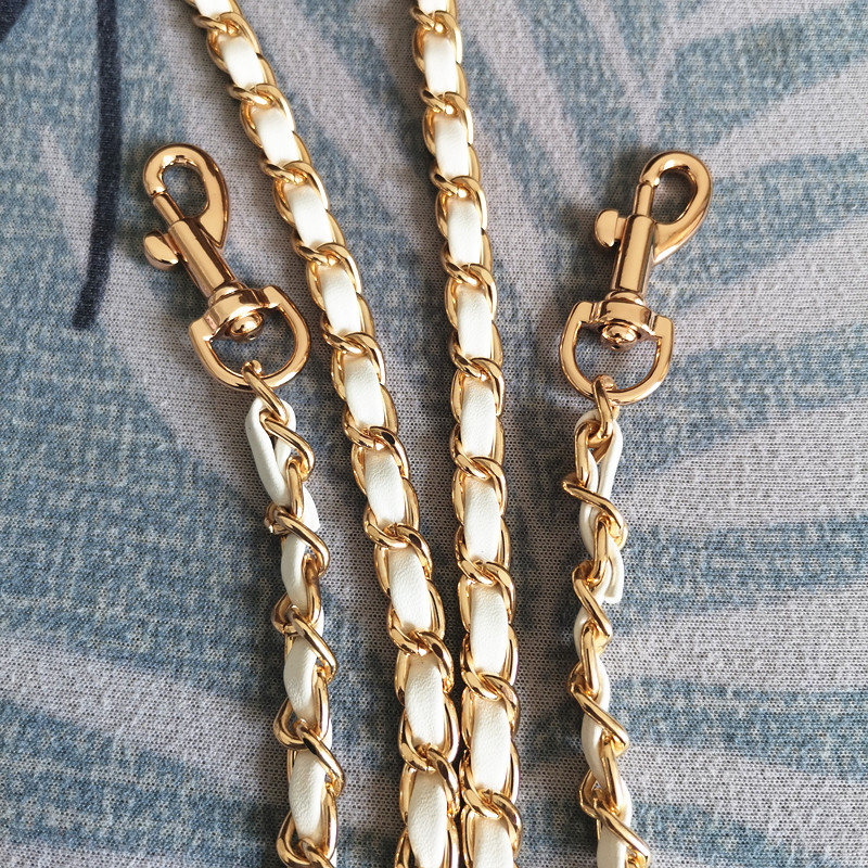 Dây Đeo Túi Xách Bằng Da Phối Xích Kim Loại Thời Trang Sang Trọng Cho Nữ