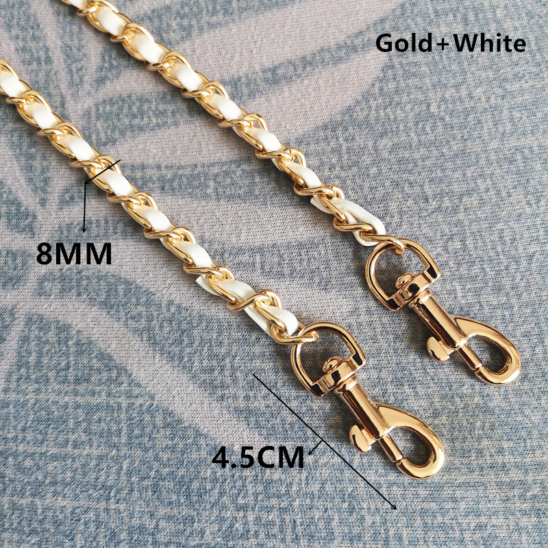 Dây Đeo Túi Xách Bằng Da Phối Xích Kim Loại Thời Trang Sang Trọng Cho Nữ