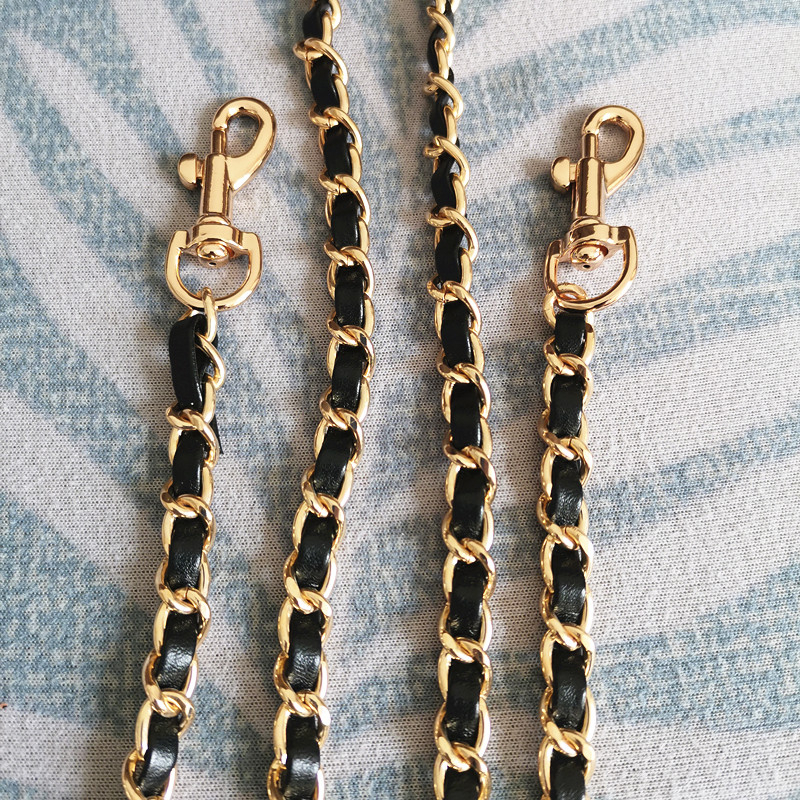 Dây Đeo Túi Xách Bằng Da Phối Xích Kim Loại Thời Trang Sang Trọng Cho Nữ