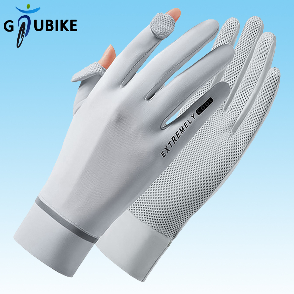 GTUBIKE Găng tay hở hai ngón bằng silicon chống nắng UPF50+ chống tia UV thoáng khí cho nam nữ chạy xe đạp/ thể thao