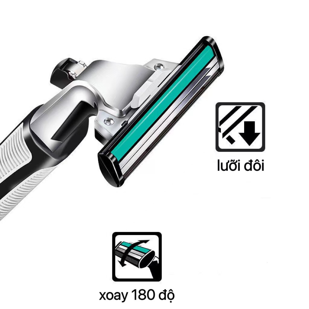 GUANHUA Set 1 + 6 Lưỡi Dao Cạo Râu An Toàn Cho Nam