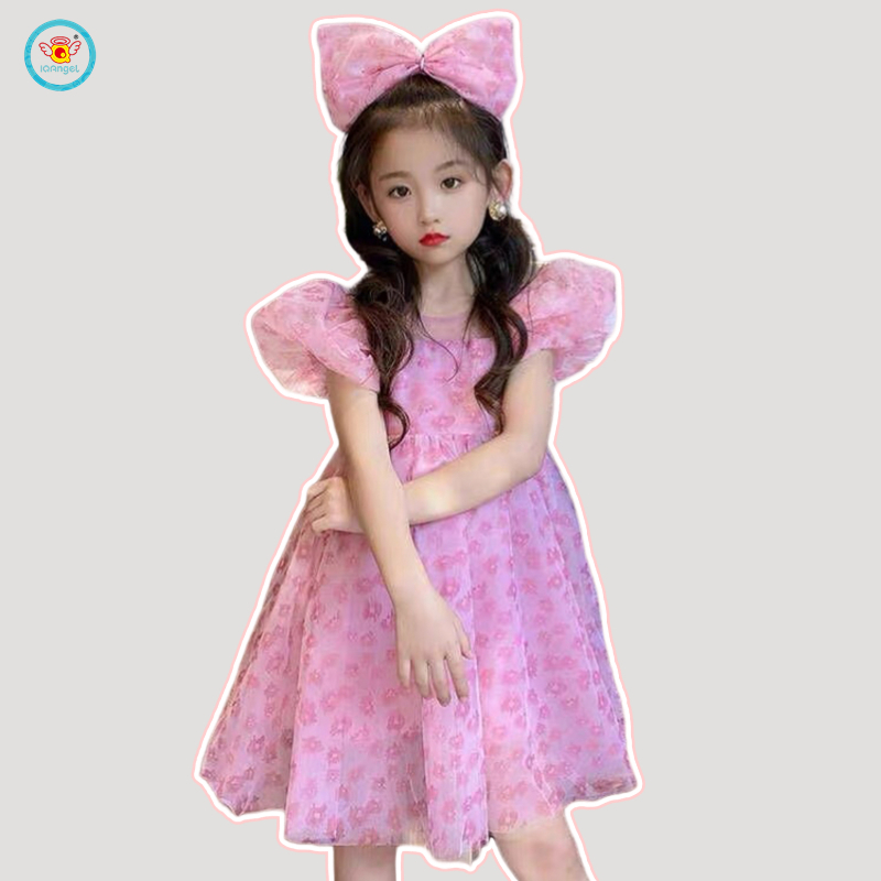 IQ Angel  Đầm Công Chúa organzarn Thắt Nơ Phong Cách Hàn Quốc Cho Bé Gái Phiên Bản Chaoxian