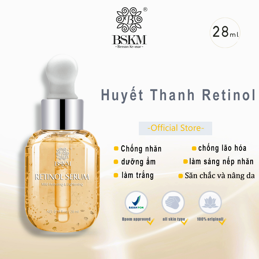 BSKM Serum Retinol Tinh Chất Chống Lão Hóa Dưỡng Trắng Da Giảm Nếp Nhăn Collagen Săn Chắc Da Chống Nhăn Chăm Sóc Da Mặt 28ml