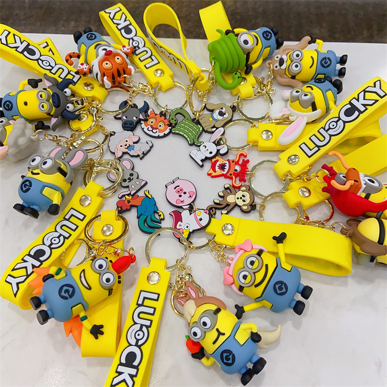 Coffeejoy Phụ Kiện Móc Khóa Treo Xe Hơi / Túi Xách Hình Hoàng Đạo Màu Vàng Sáng Tạo