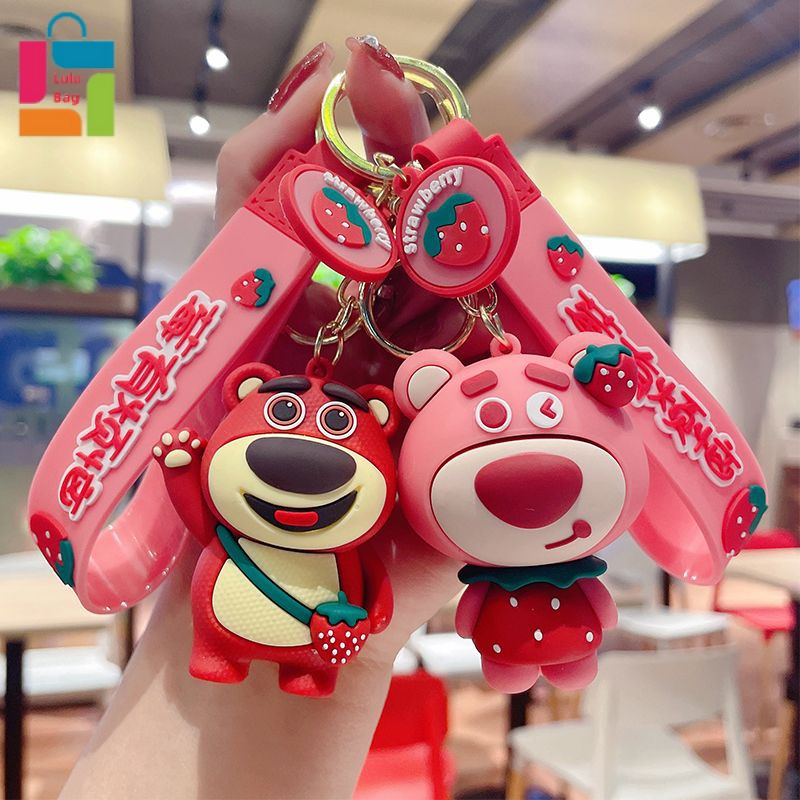 Móc Khóa Hình Gấu Dâu Tây Dễ Thương FT5018