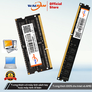 Thẻ Nhớ Walram RAM DIMM / SODIMM 4GB / 8GB DDR3 / DDR3L 1600 / 1333 MHz 240Pin 1.5V / 1.35V Cho Máy Tính