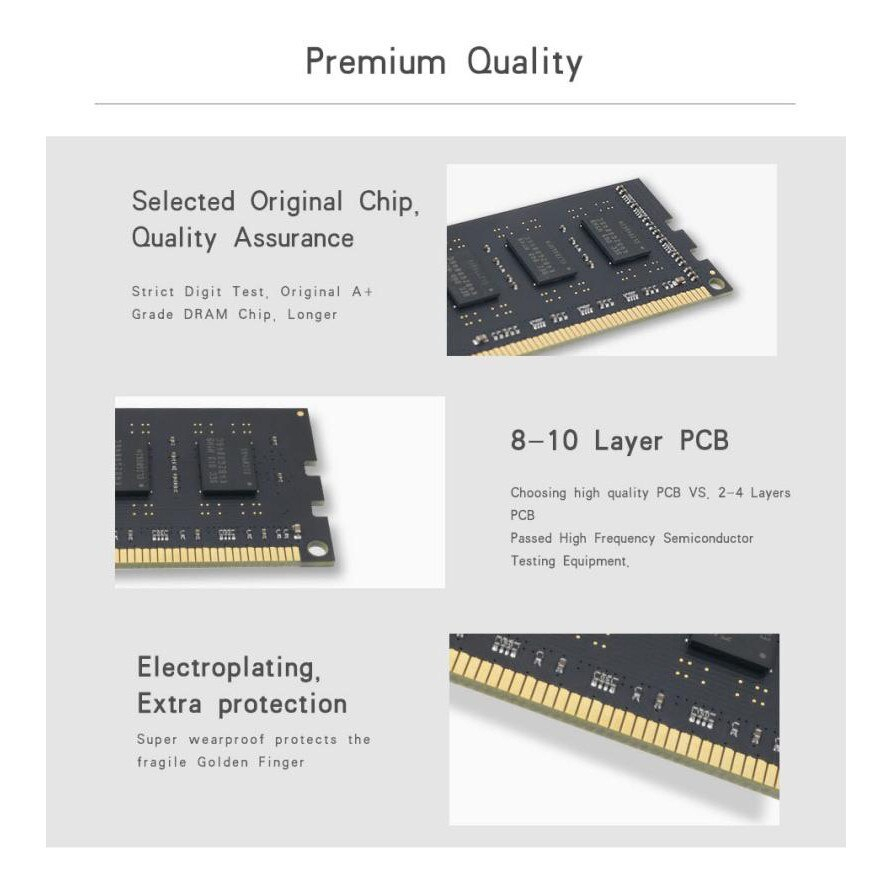 Thẻ Nhớ Walram RAM DIMM / SODIMM 4GB / 8GB DDR3 / DDR3L 1600 / 1333 MHz 240Pin 1.5V / 1.35V Cho Máy Tính