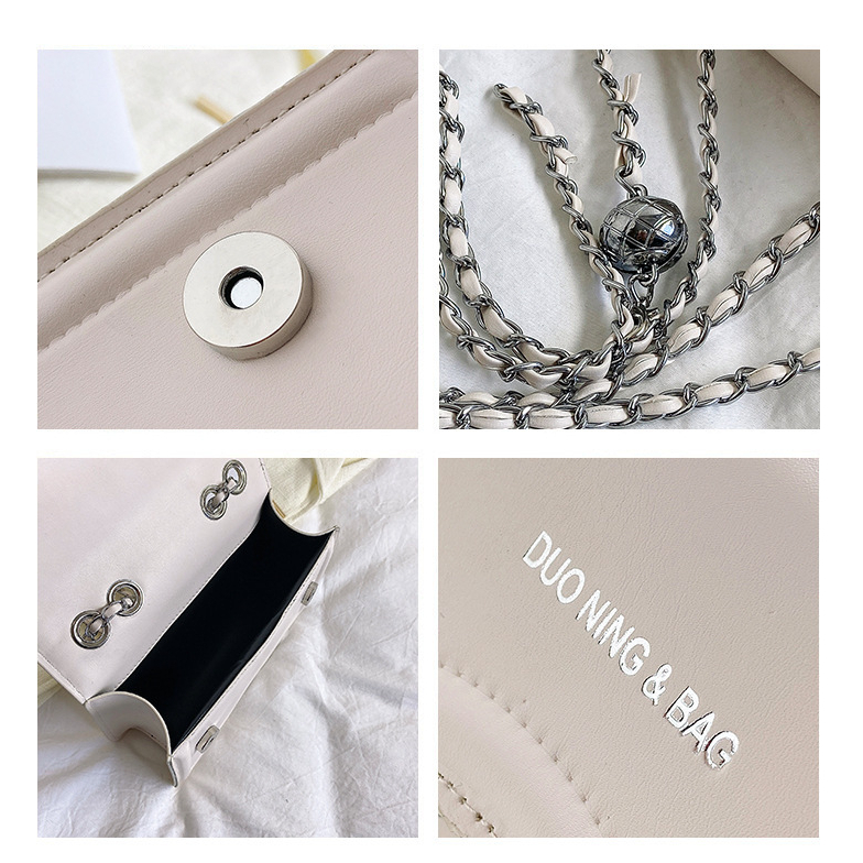 💥có hàng sẵn💥Túi Xách Đeo Vai Kiểu Vuông Nhỏ Phối Dây Xích Thời Trang Mùa Xuân 2023