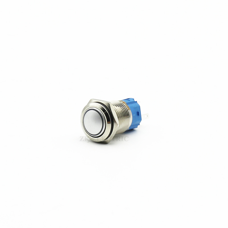 Công Tắc Đèn LED Halo Bằng Kim Loại 16mm 12V Chống Nước Cho Xe Hơi Xe Máy