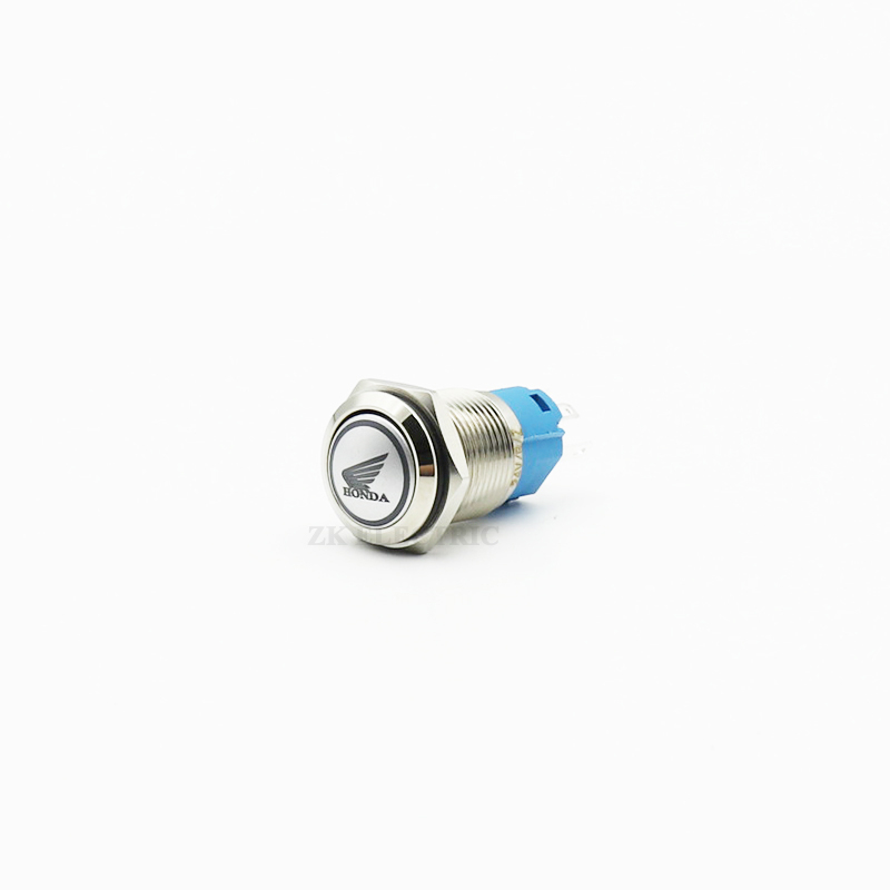 Công Tắc Đèn LED Halo Bằng Kim Loại 16mm 12V Chống Nước Cho Xe Hơi Xe Máy