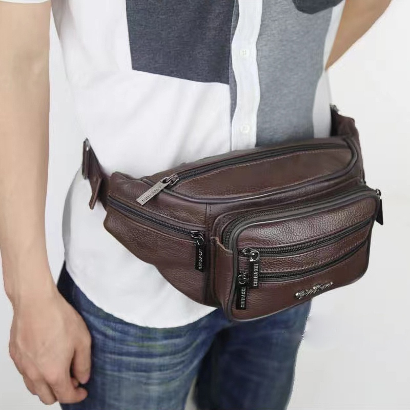Túi Đeo Chéo Ngực Chất Liệu Da Bò Thời Trang Cá Tính Cho Nam