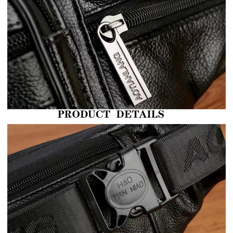 Túi Đeo Chéo Ngực Chất Liệu Da Bò Thời Trang Cá Tính Cho Nam