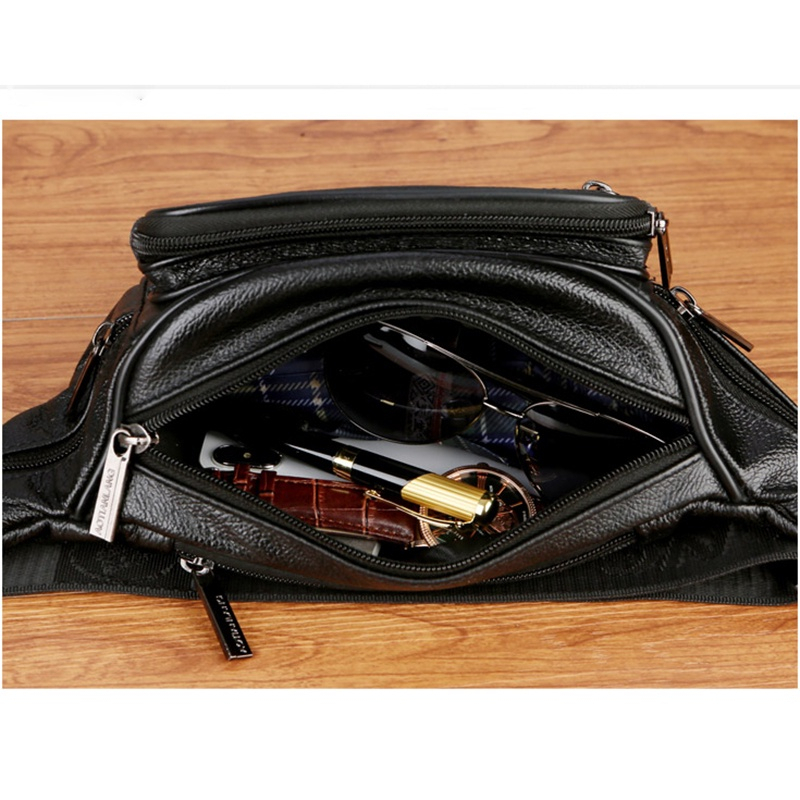 Túi Đeo Chéo Ngực Chất Liệu Da Bò Thời Trang Cá Tính Cho Nam