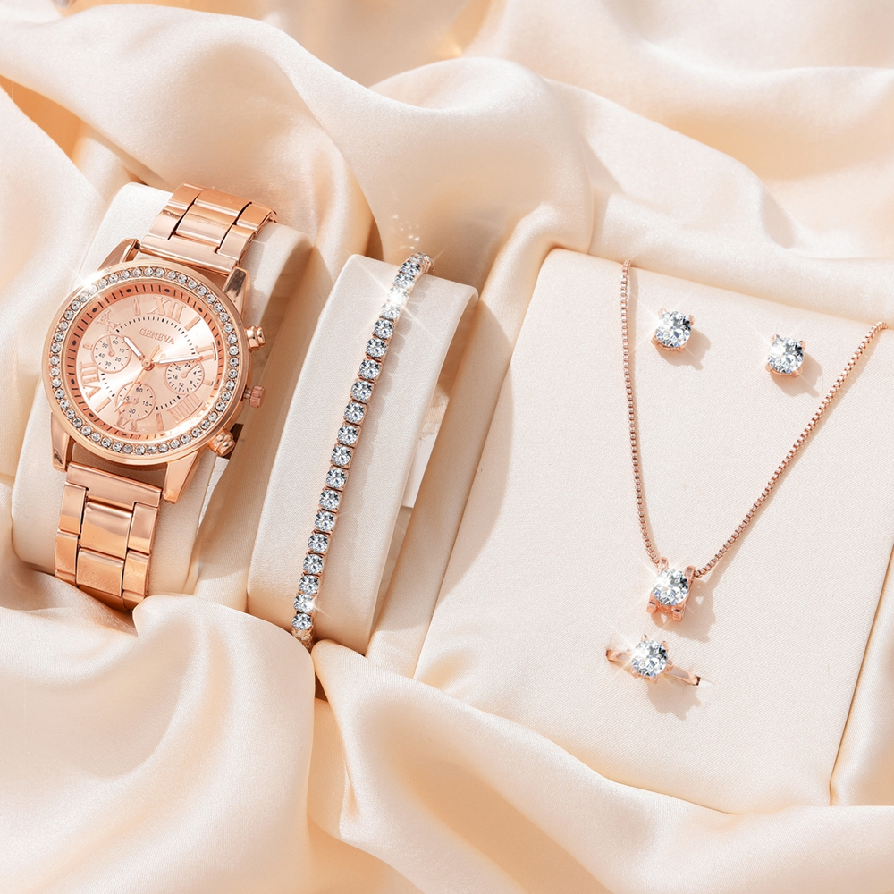 Đồng Hồ Đeo Tay Thạch Anh Đính Kim Cương Giả Thời Trang Cho Nữ