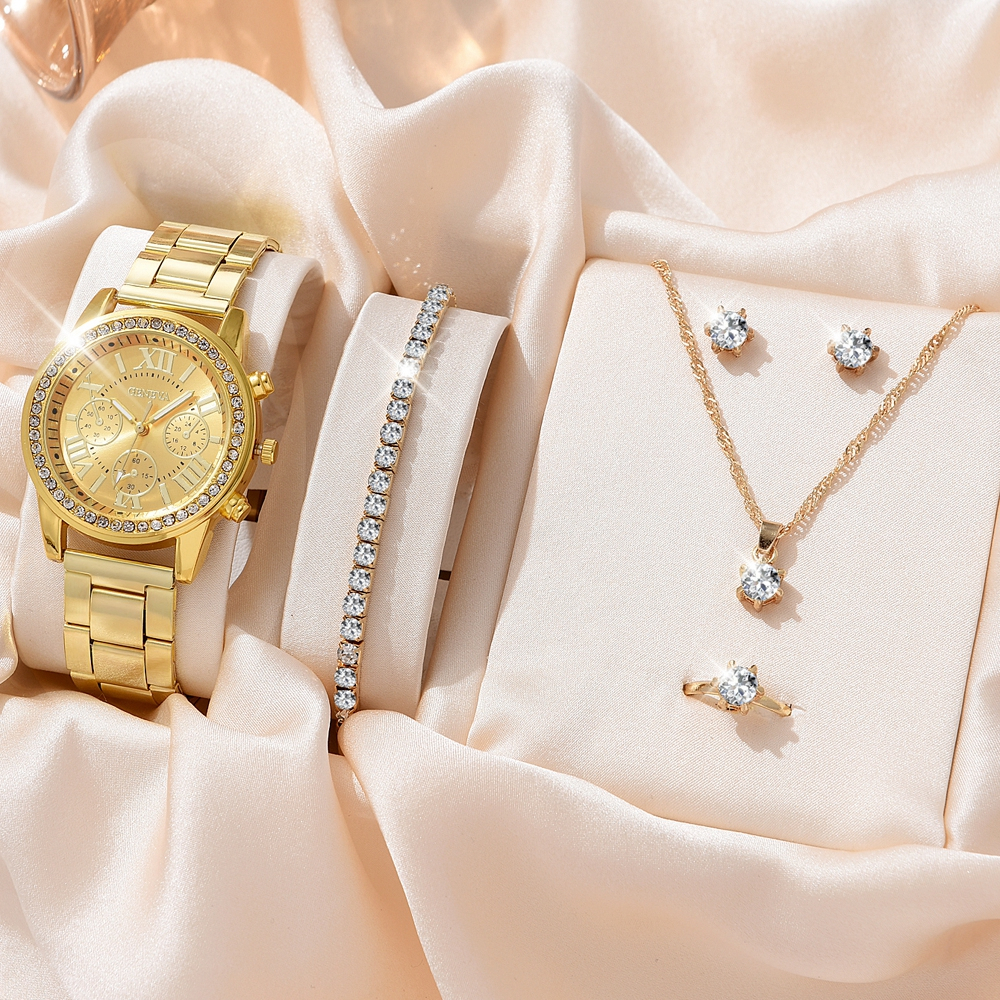 Đồng Hồ Đeo Tay Thạch Anh Đính Kim Cương Giả Thời Trang Cho Nữ