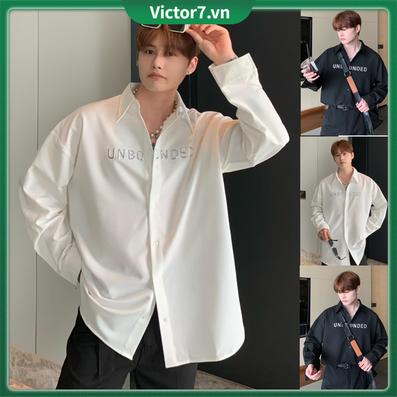 Áo Sơ Mi Nam Dài Tay In Chữ Thời Trang Hàn áo sơ mi nam sơ mi form rộng áo sơ mi nam size lớn áo sơ mi nam hàn quốc áo sơ mi nam form rộng hàn quốc áo sơ mi trắng cổ trụ áo sơ mi nam hàn quốc form rộng