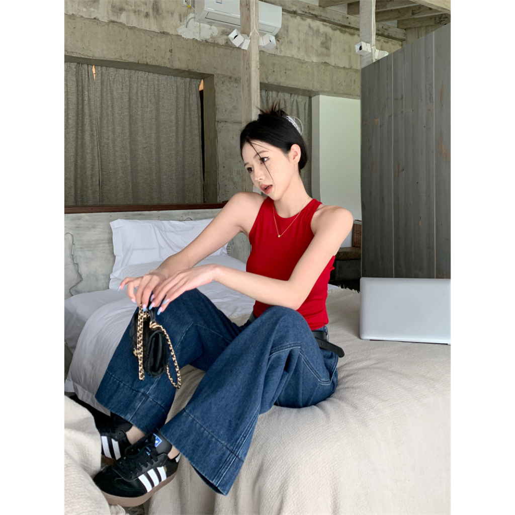 QADCOL Áo Yếm Không Tay Hở Lưng Dáng Ôm Thời Trang Mùa Hè Quyến Rũ Cho Nữ