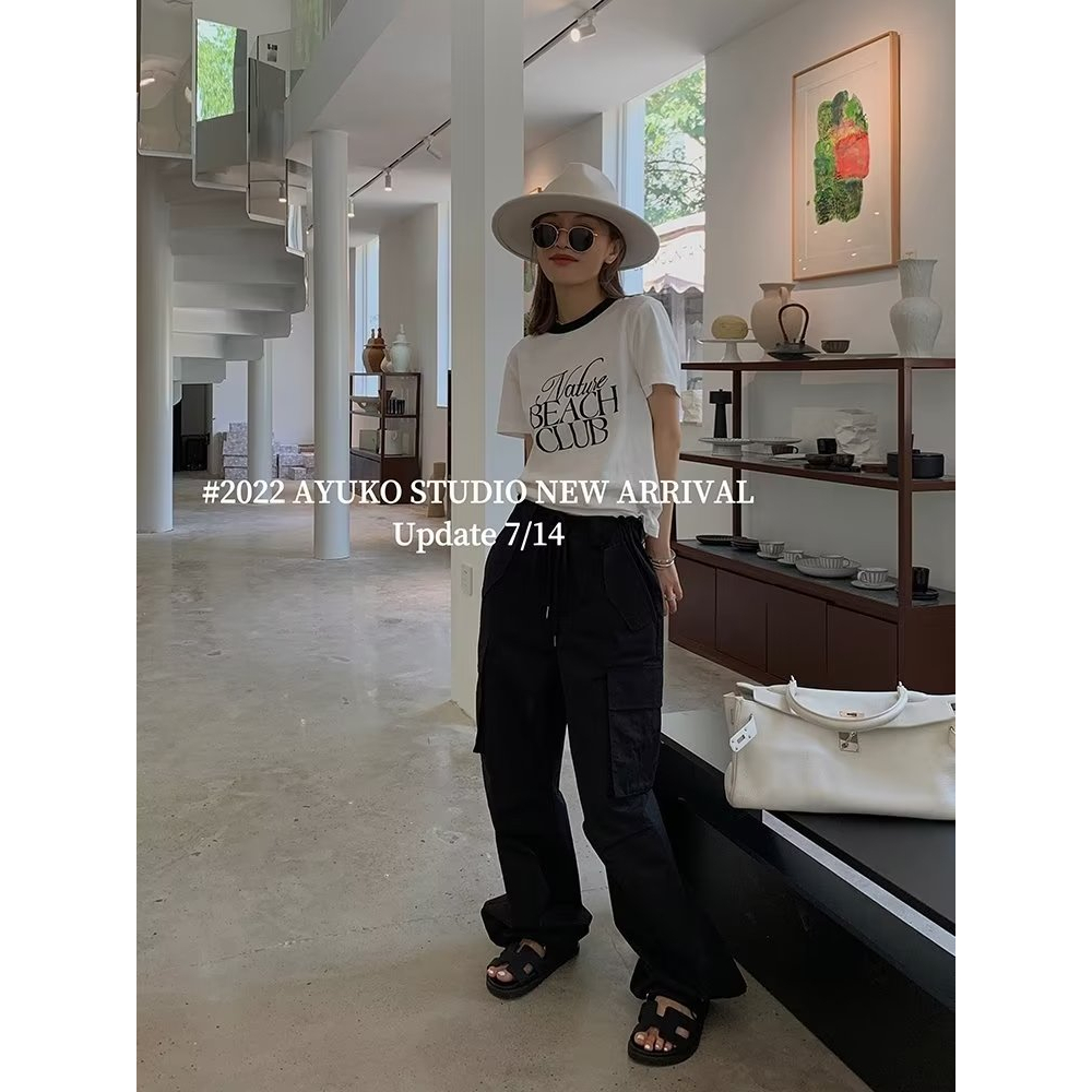 Quần Kaki Thể Thao Có Túi Lớn Y2K Phong Cách Retro Đường Phố Mới Cho Nữ