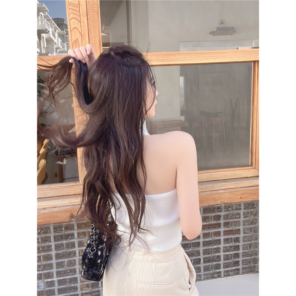 ZHELIHANGFEI Áo Dệt Kim Trễ Vai Dáng Hẹp Thời Trang Cho Nữ