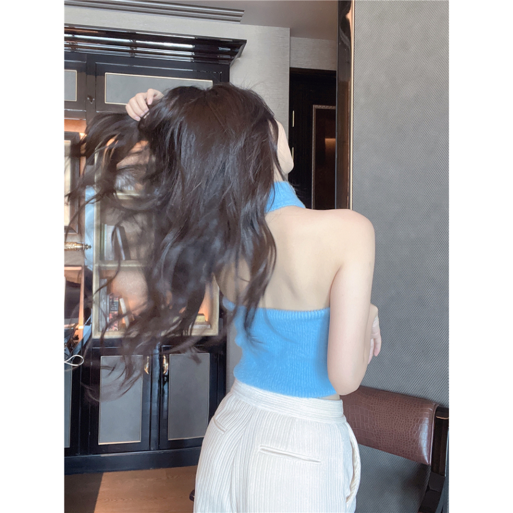 ZHELIHANGFEI Áo Dệt Kim Trễ Vai Dáng Hẹp Thời Trang Cho Nữ