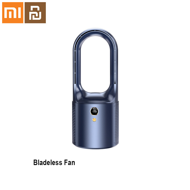Xiaomi YouPin Quạt tích điện mini để bàn không cánh làm mát cực êm có đèn LED 6 cấp độ gió Để Bàn Không Cánh Tiện Dụng