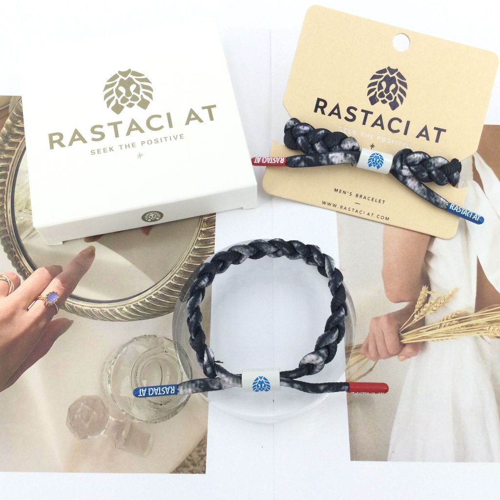 Vòng đeo tay nam RASTAClAT bện với hộp quà Đá cẩm thạch ONYX II Thời trang nữ Gradient Bangle Vòng đeo tay Dây thừng Quà tặng ngày lễ tình nhân của cặp đôi Cổ điển