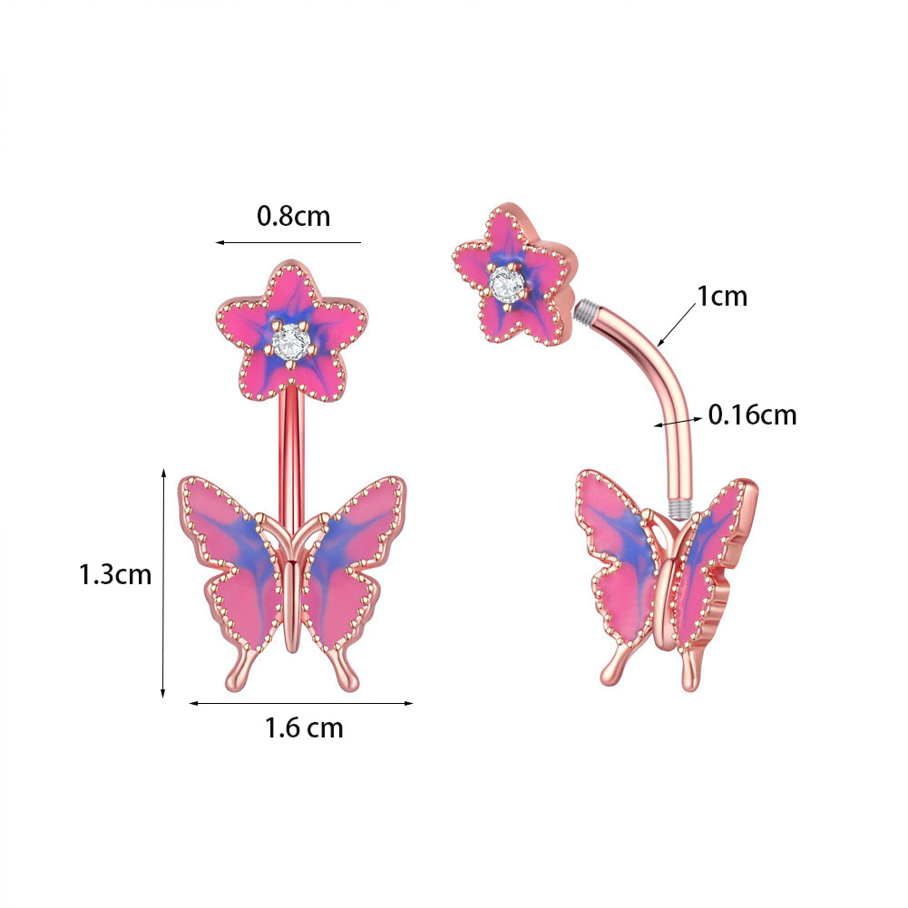 Khuyên RốN HìNh BướM ĐíNh Đá ThờI Trang
